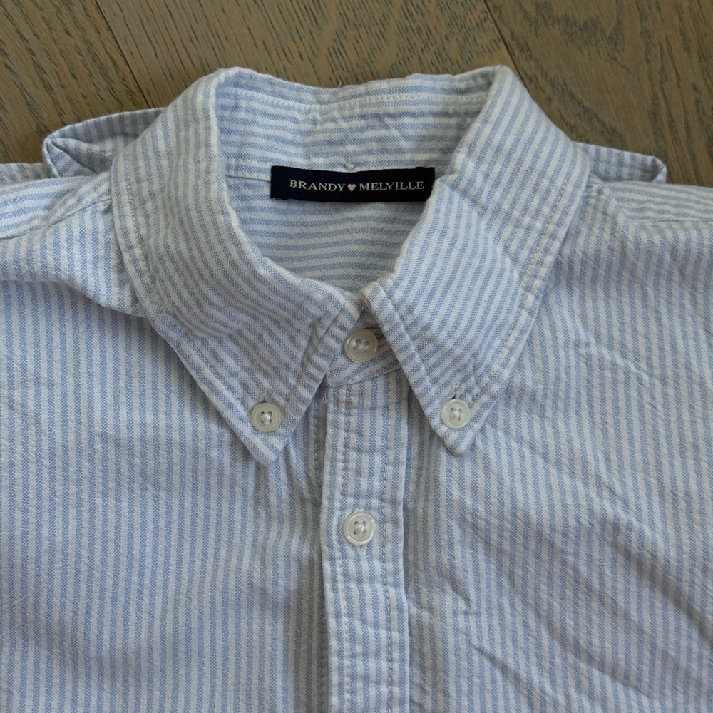 Brandy Melville blue stripe button up